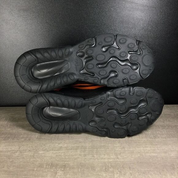 Nike Air Max 270 React Black/Red/Orange Running Shoes Women's Size 7 Youth 5.5Y - Picture 7 of 8